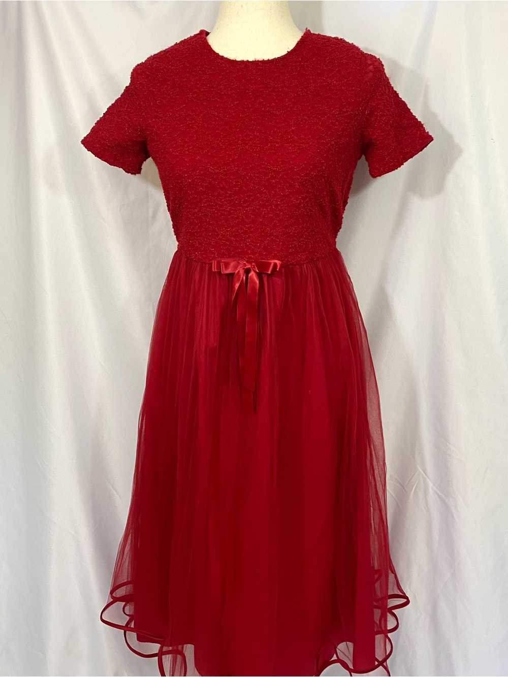 Vintage Ashley Ann Red Party Dress Size 16